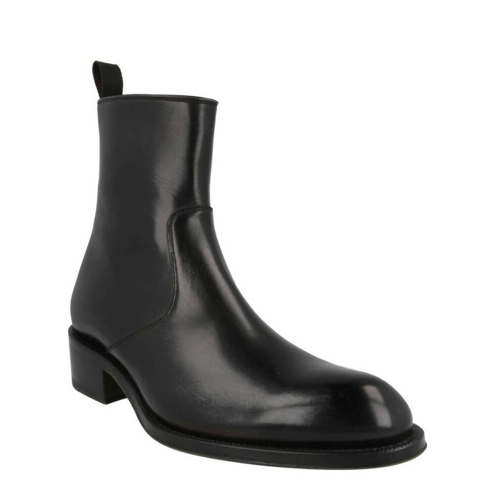 NEW BRIONI women's vitello roma leather boots in black
